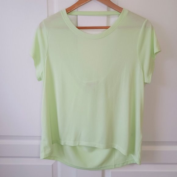 Banana Republic Tops - Banana Republic Women's Sandwash Modal Green Short Sleeve Back Drape Top Size L